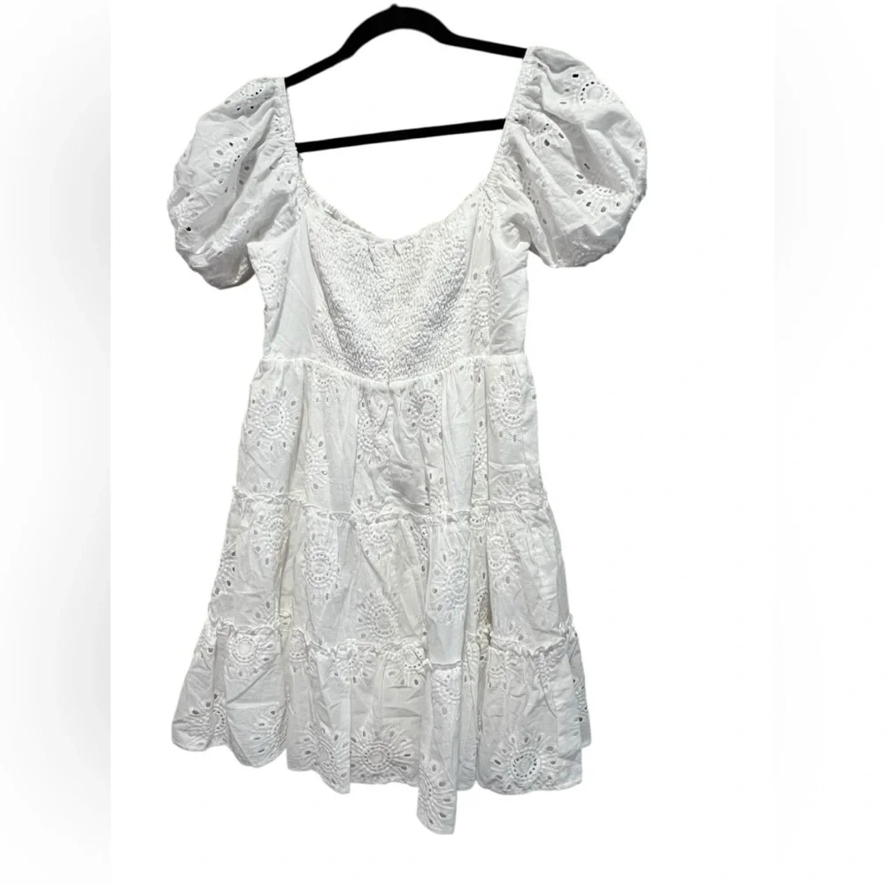 Princess Polly Lavine Babydoll Eyelet Mini Dress White Flared‎ Sz US 6 NWT - Picture 6 of 9